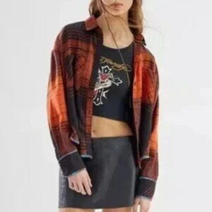 Bdg Karl Slouchy Flannel Button-Down Shirt Size M NWT